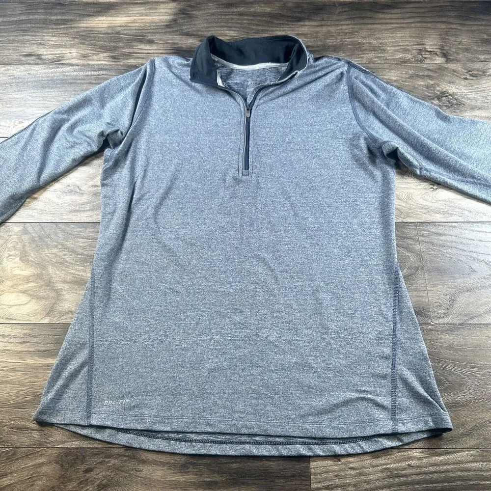Nike Running Shirt Womens Medium Gray 1/4‎ Zip Element Gym Training Athleisure